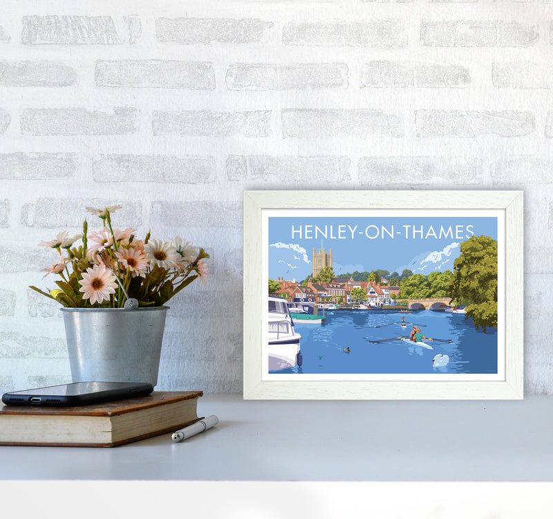 Henley On Thames Travel Art Print By Stephen Millership A4 Oak Frame