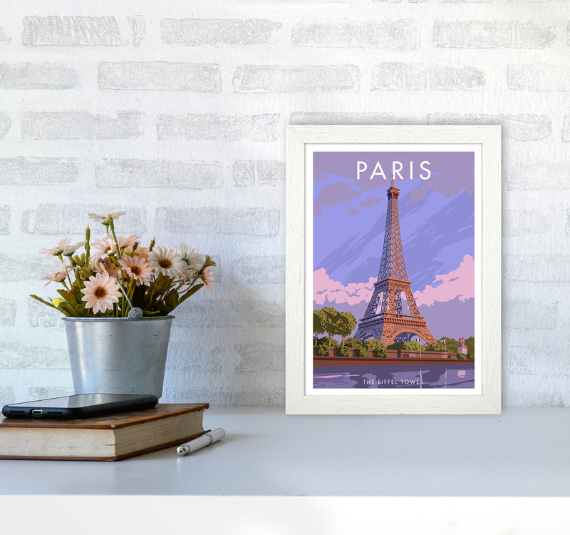 Paris Travel Art Print By Stephen Millership A4 Oak Frame