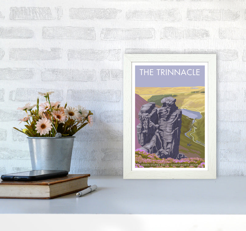 Saddleworth Trinnacle Travel Art Print By Stephen Millership A4 Oak Frame