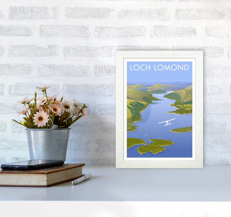 Scotland Loch Lomond Travel Art Print By Stephen Millership A4 Oak Frame