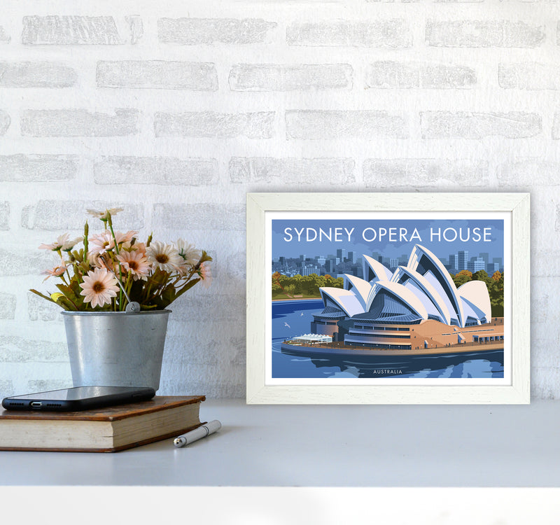 Sydney Opera House Travel Art Print By Stephen Millership A4 Oak Frame