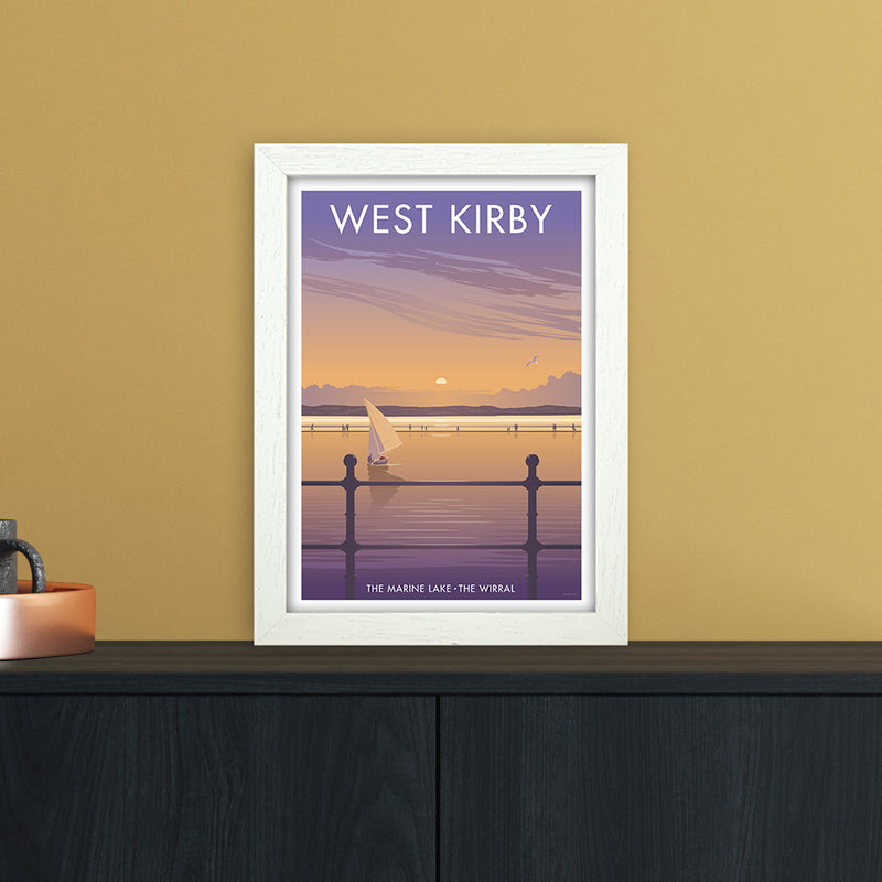 Wirral West Kirby Art Print by Stephen Millership A4 Oak Frame