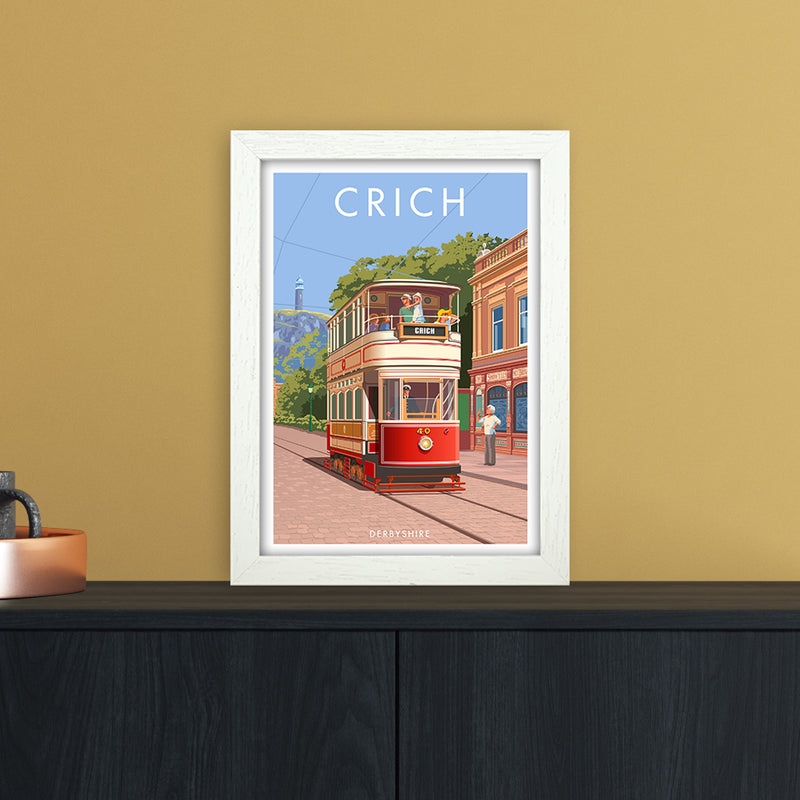 Derbyshire Crich Art Print by Stephen Millership A4 Oak Frame
