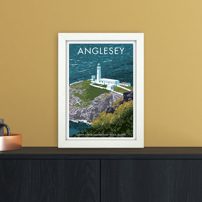 Anglesey Art Print by Stephen Millership A4 Oak Frame