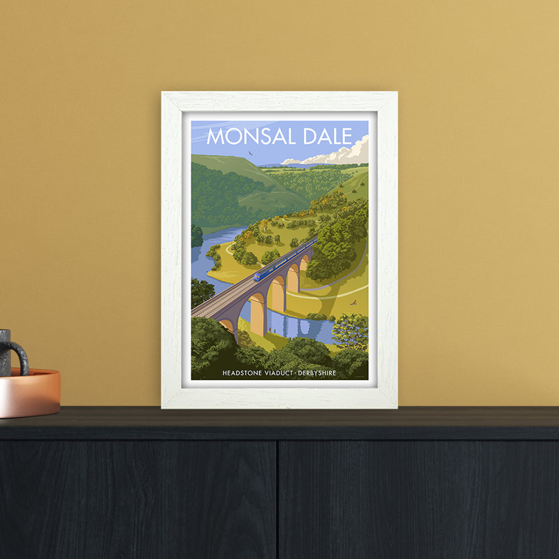 Derbyshire Monsal Dale 2 Art Print by Stephen Millership A4 Oak Frame