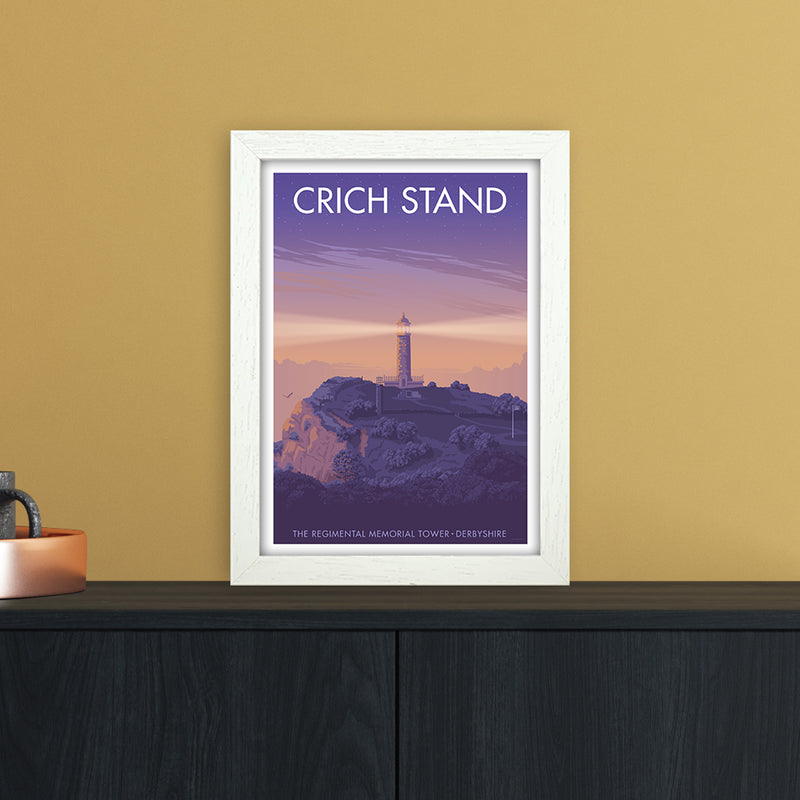 Derbyshire Crich Stand Art Print by Stephen Millership A4 Oak Frame