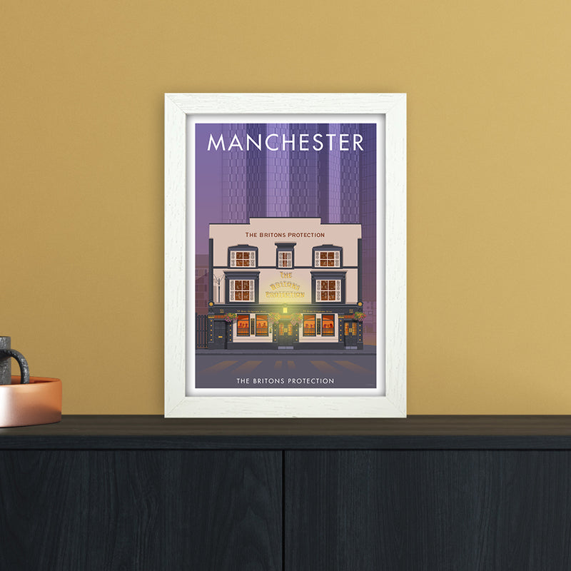 Manchester Britons Protection Art Print by Stephen Millership A4 Oak Frame