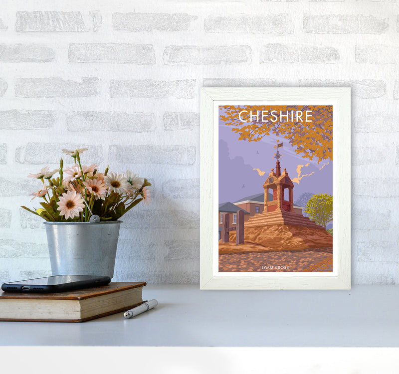 Cheshire Lymm Travel Art Print by Stephen Millership A4 Oak Frame