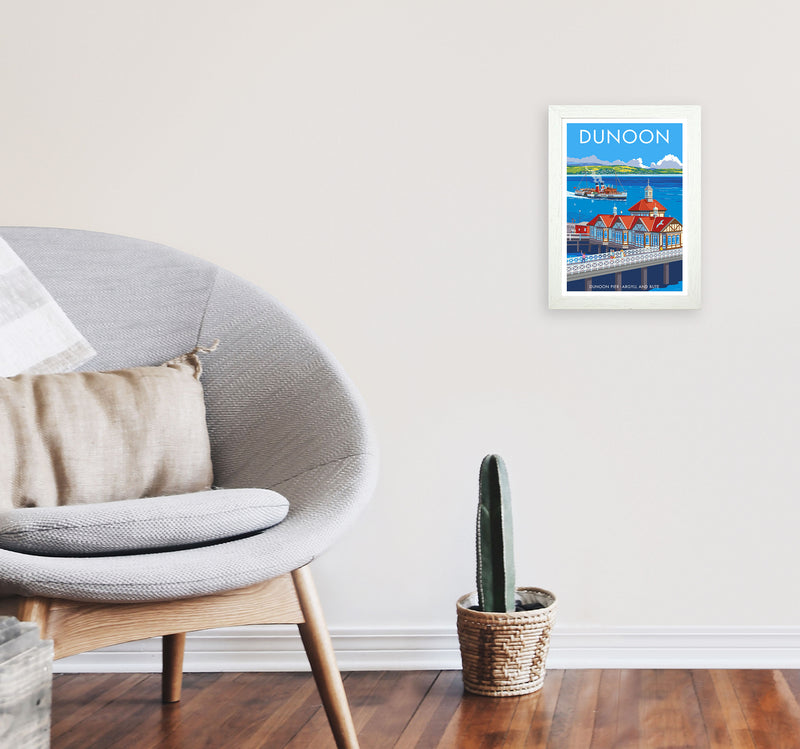 Dunoon Pier Framed Digital Art Print by Stephen Millership A4 Oak Frame