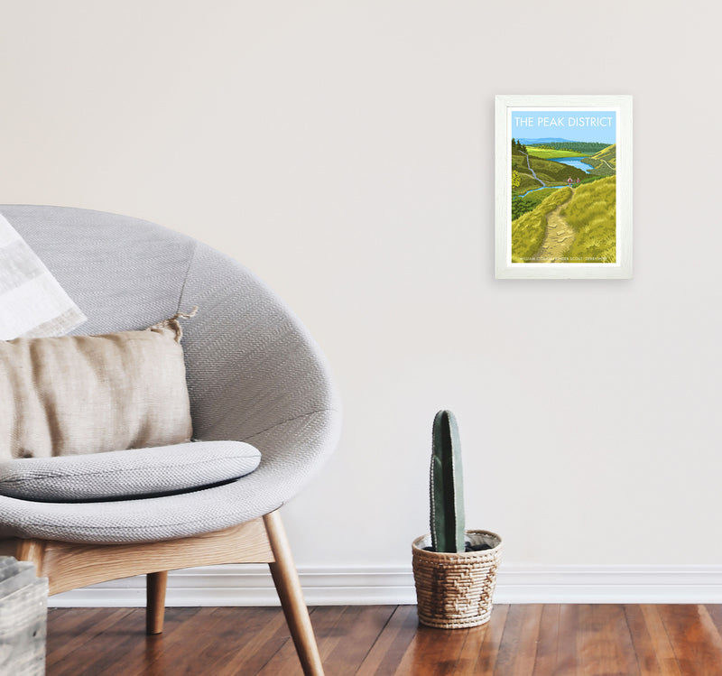The Peak District Framed Digital Art Print by Stephen Millership A4 Oak Frame