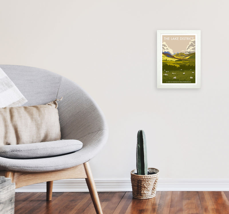 The Lake District Framed Digital Art Print by Stephen Millership A4 Oak Frame