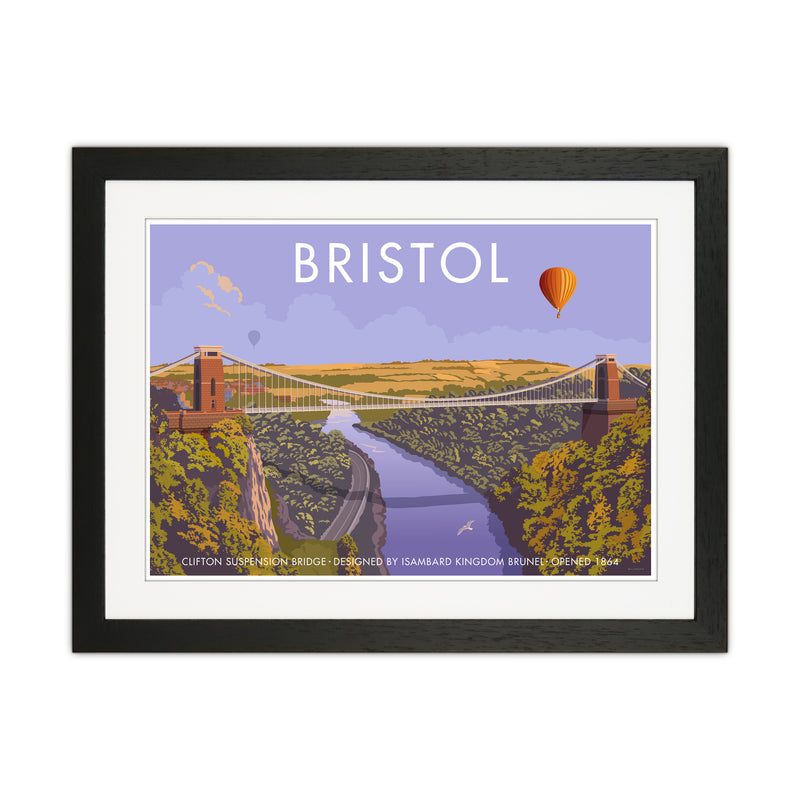 Bristol Clifton Travel Art Print By Stephen Millership Black Grain