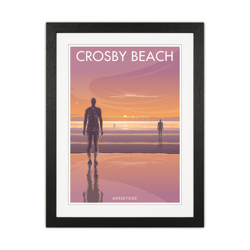 Crosby Beach Travel Art Print By Stephen Millership Black Grain