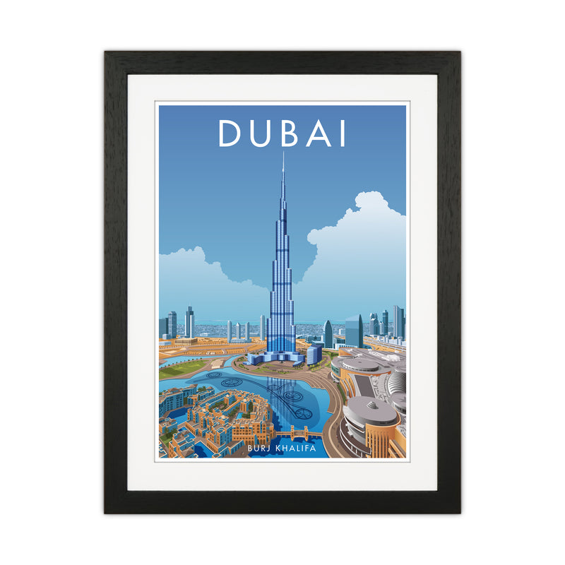 Dubai Travel Art Print By Stephen Millership Black Grain