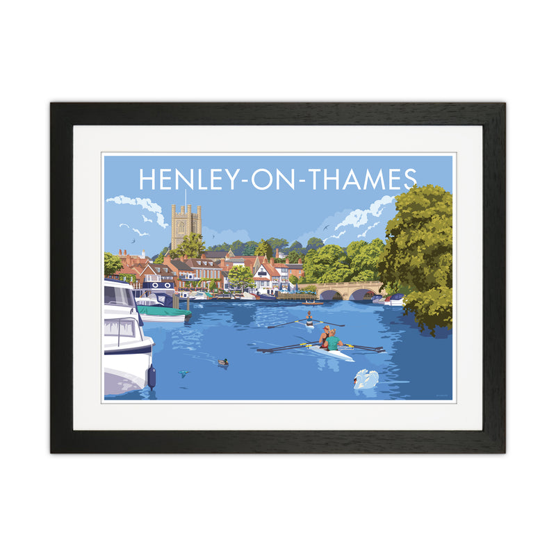 Henley On Thames Travel Art Print By Stephen Millership Black Grain