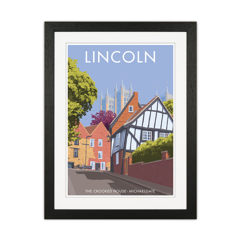 Lincoln Crooked House Travel Art Print By Stephen Millership Black Grain