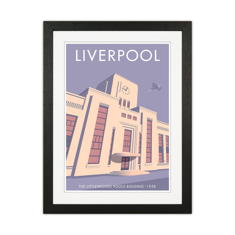 Liverpool Littlewoods Travel Art Print By Stephen Millership Black Grain