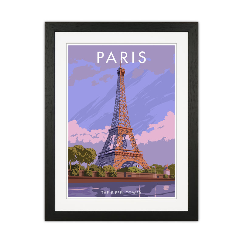 Paris Travel Art Print By Stephen Millership Black Grain