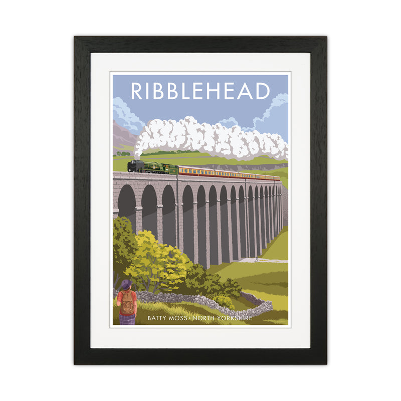 Ribblehead Travel Art Print By Stephen Millership Black Grain