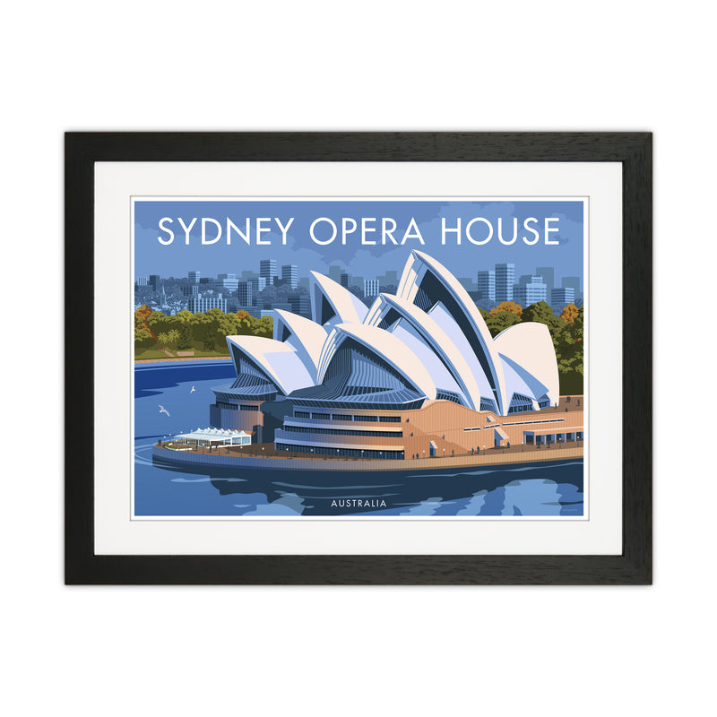 Sydney Opera House Travel Art Print By Stephen Millership Black Grain