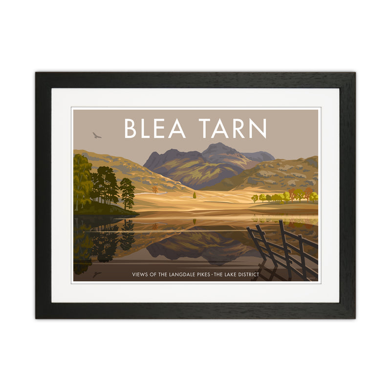 The Lakes Blea Tarn Travel Art Print By Stephen Millership Black Grain
