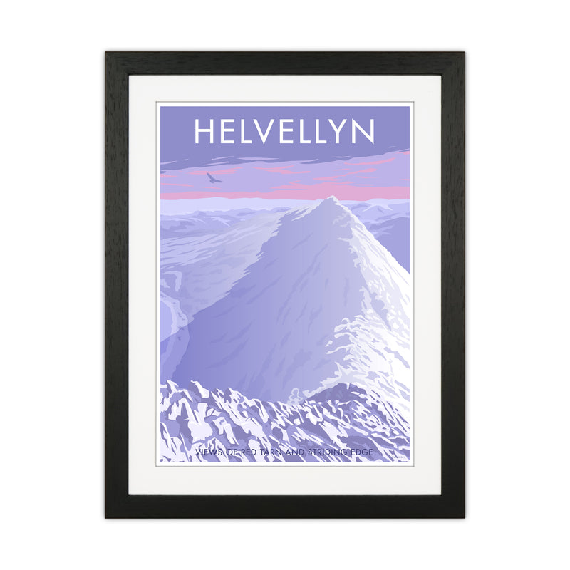 The Lakes Helvellyn Winter Travel Art Print By Stephen Millership Black Grain