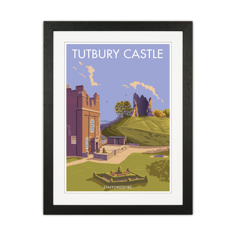 Tutbury Castle Travel Art Print By Stephen Millership Black Grain