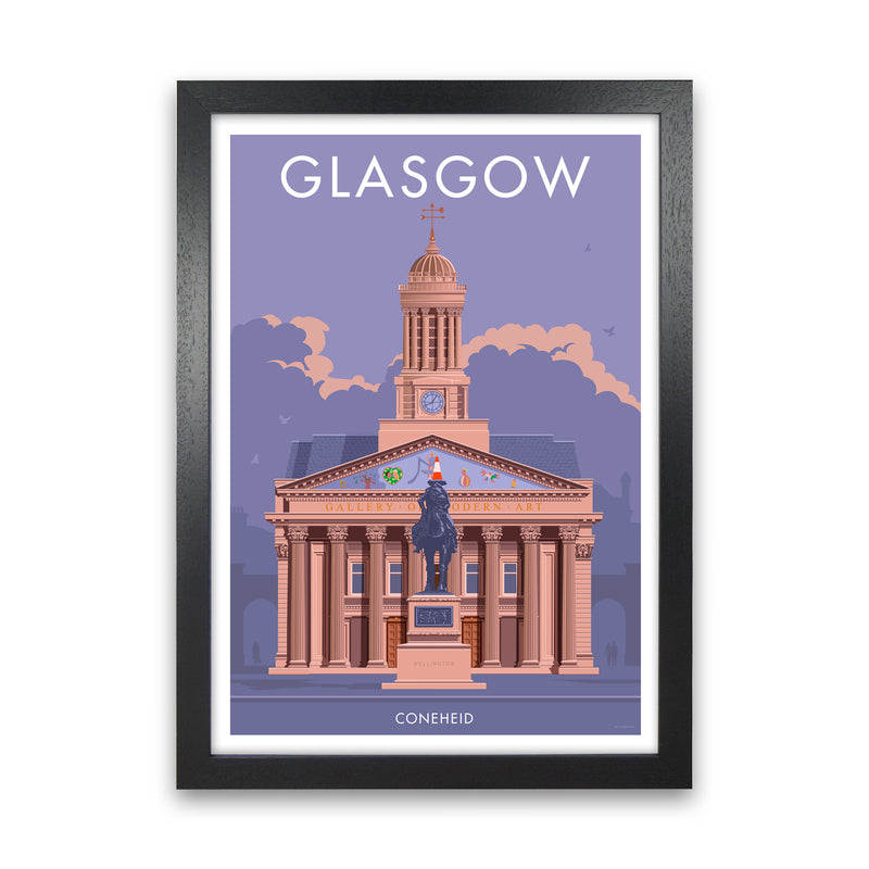 Glasgow Coneheid Art Print by Stephen Millership Black Grain