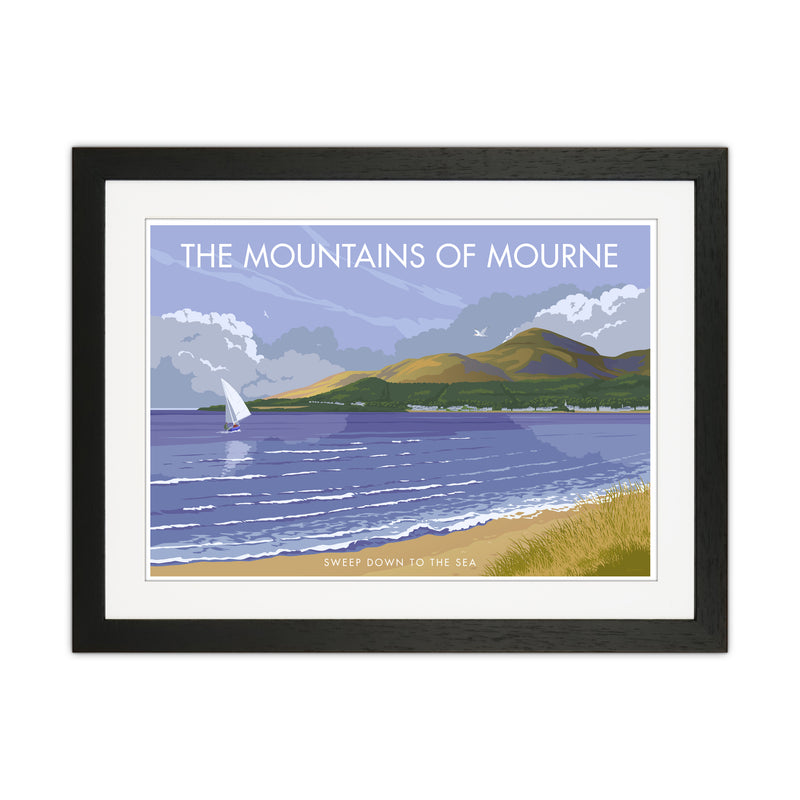 NI The Mountains Of Mourne Art Print by Stephen Millership Black Grain