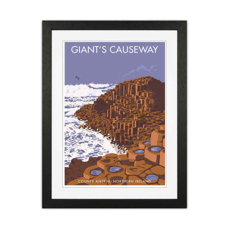 NI Giant'S Causeway Art Print by Stephen Millership Black Grain