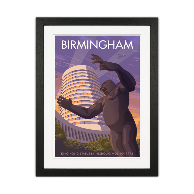 Birmingham King Kong Art Print by Stephen Millership Black Grain