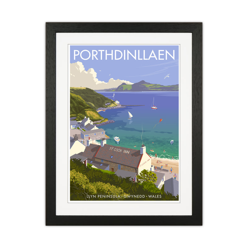 Wales Porthdinllaen Art Print by Stephen Millership Black Grain