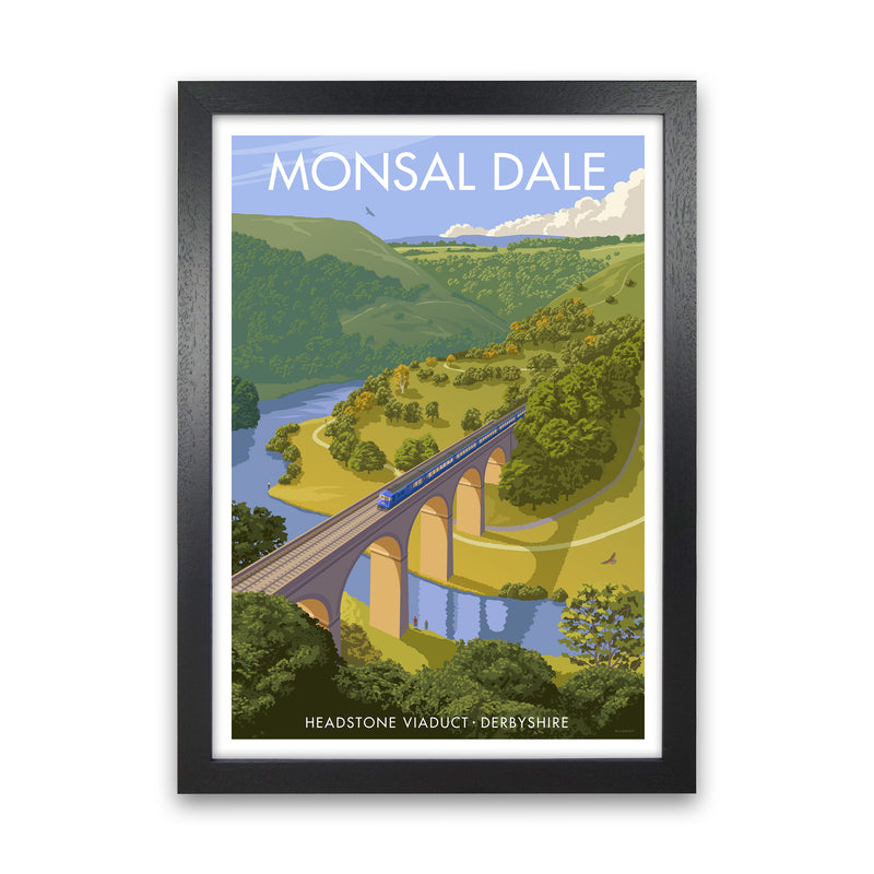 Derbyshire Monsal Dale 2 Art Print by Stephen Millership Black Grain