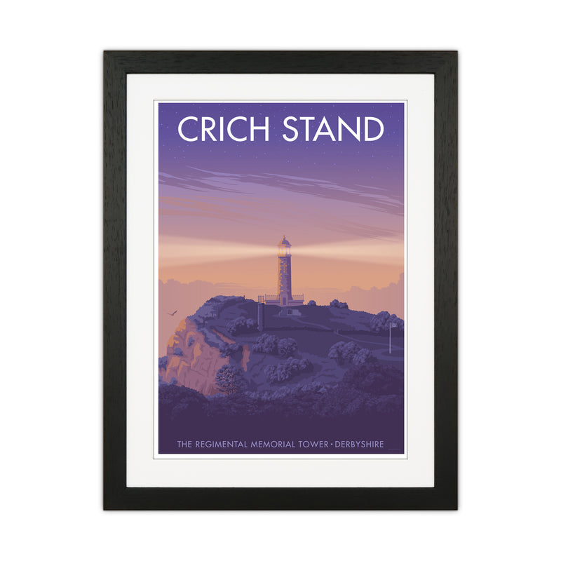 Derbyshire Crich Stand Art Print by Stephen Millership Black Grain