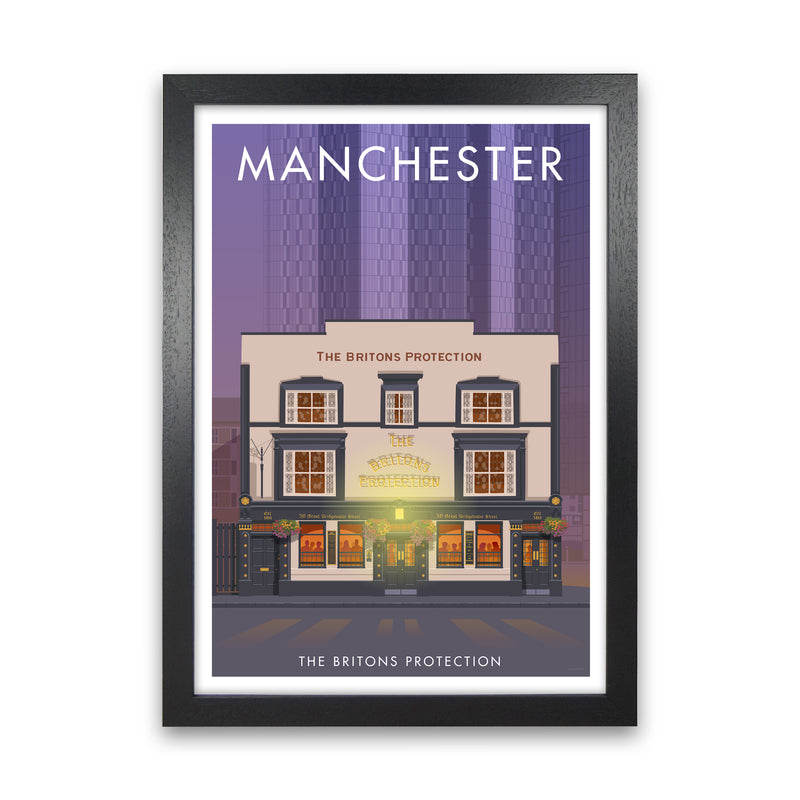Manchester Britons Protection Art Print by Stephen Millership Black Grain