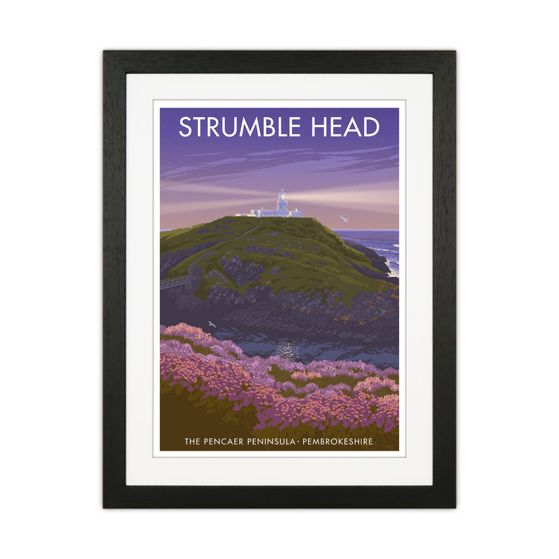 Wales Strumble Head Travel Art Print by Stephen Millership Black Grain