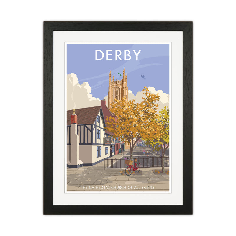 Derby Travel Art Print by Stephen Millership Black Grain