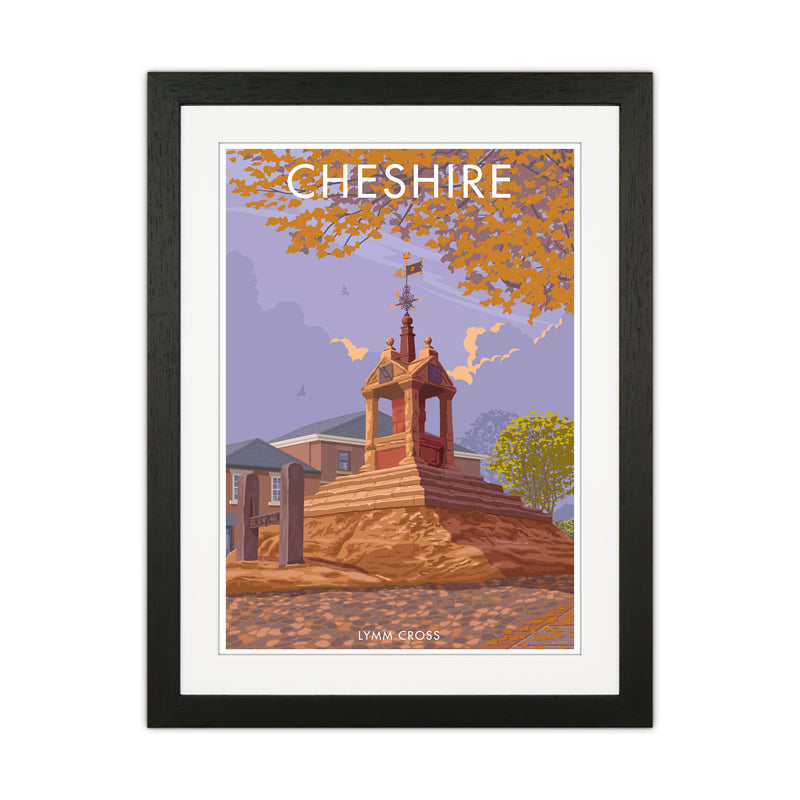 Cheshire Lymm Travel Art Print by Stephen Millership Black Grain