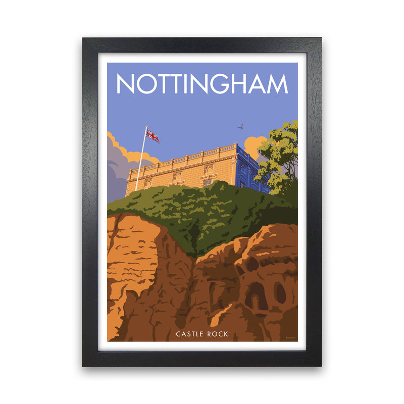 Castle Rock Nottingham Framed Digital Art Print by Stephen Millership Black Grain
