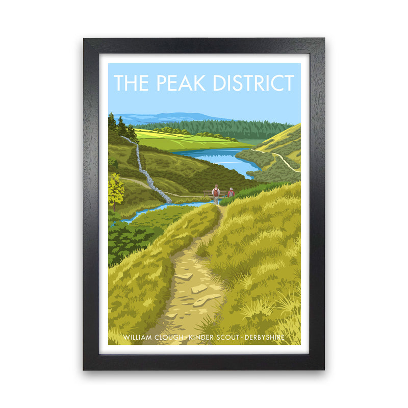 The Peak District Framed Digital Art Print by Stephen Millership Black Grain