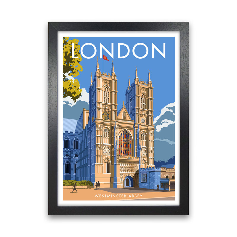 Westminster Abbey London Framed Digital Art Print by Stephen Millership Black Grain