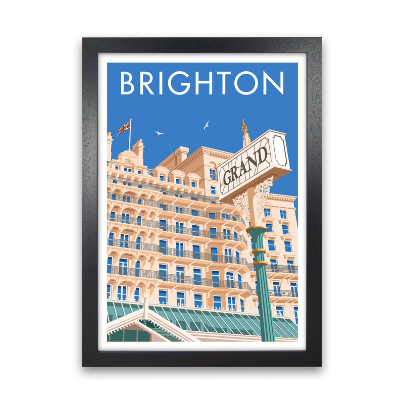 Grand Hotel Brighton Art Print by Stephen Millership Black Grain