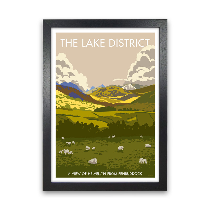 The Lake District Framed Digital Art Print by Stephen Millership Black Grain