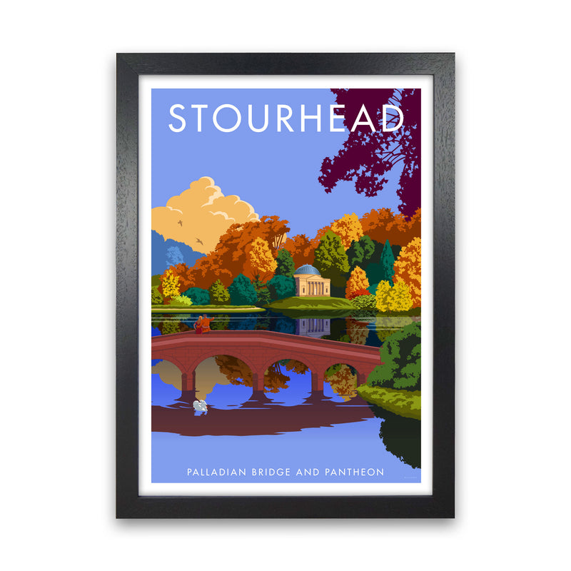 Stourhead Framed Digital Art Print by Stephen Millership Black Grain