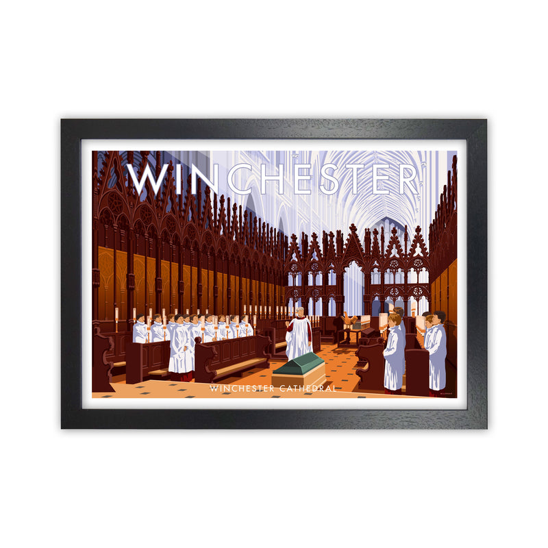 Winchester Cathedral Art Print by Stephen Millership Black Grain