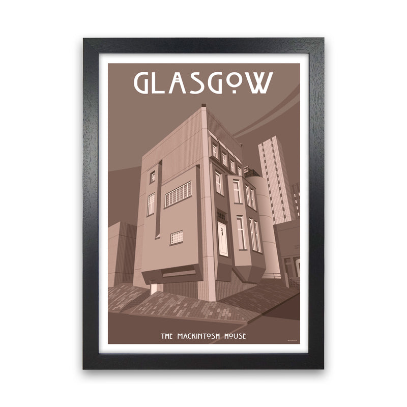 Glasgow Art Print by Stephen Millership Black Grain