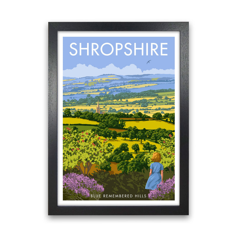 Shropshire Framed Digital Art Print by Stephen Millership Black Grain