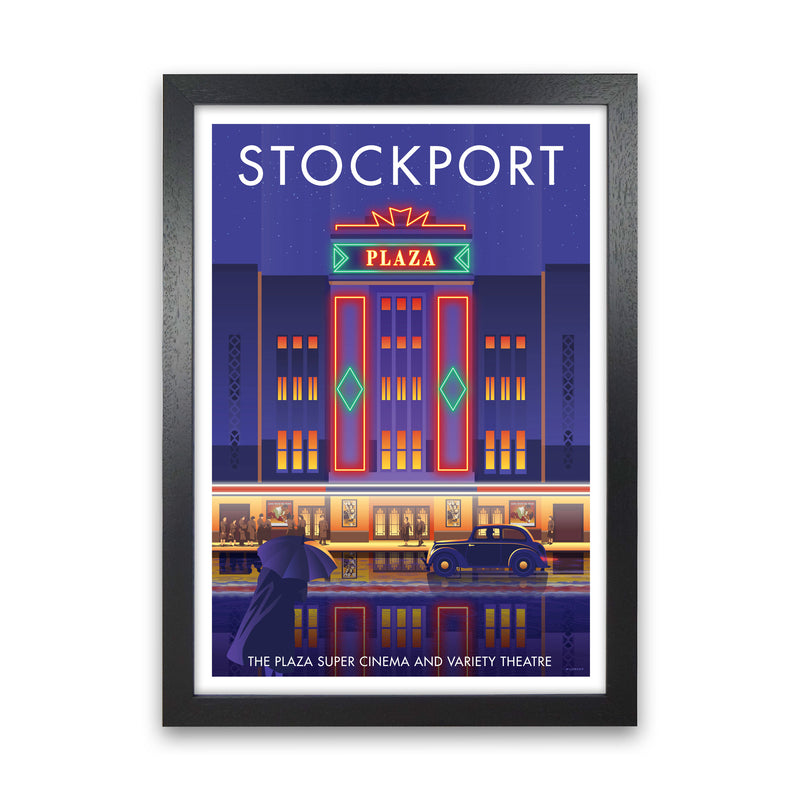 Stockport Plaza Framed Digital Art Print by Stephen Millership Black Grain