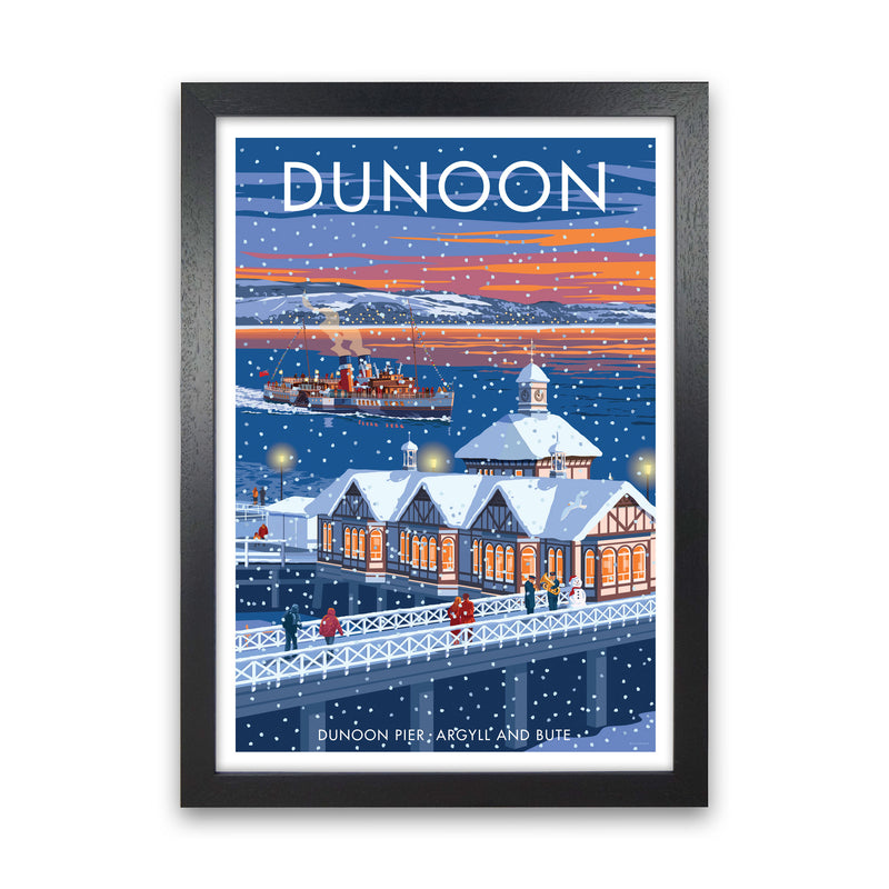Dunoon Pier Art Print by Stephen Millership Black Grain