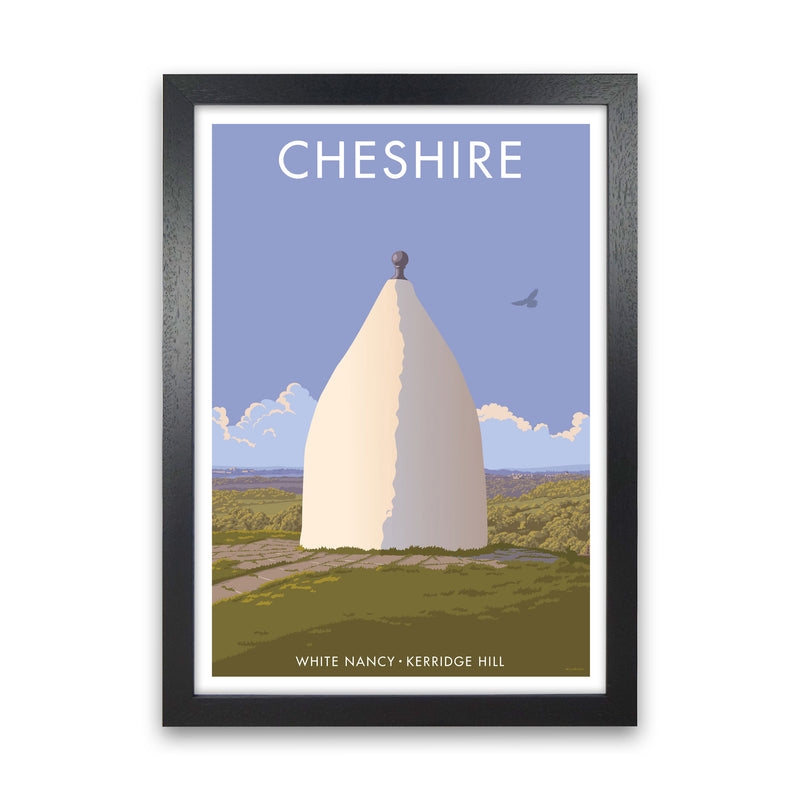 Cheshire White Nancy Travel Art Print by Stephen Millership Black Grain